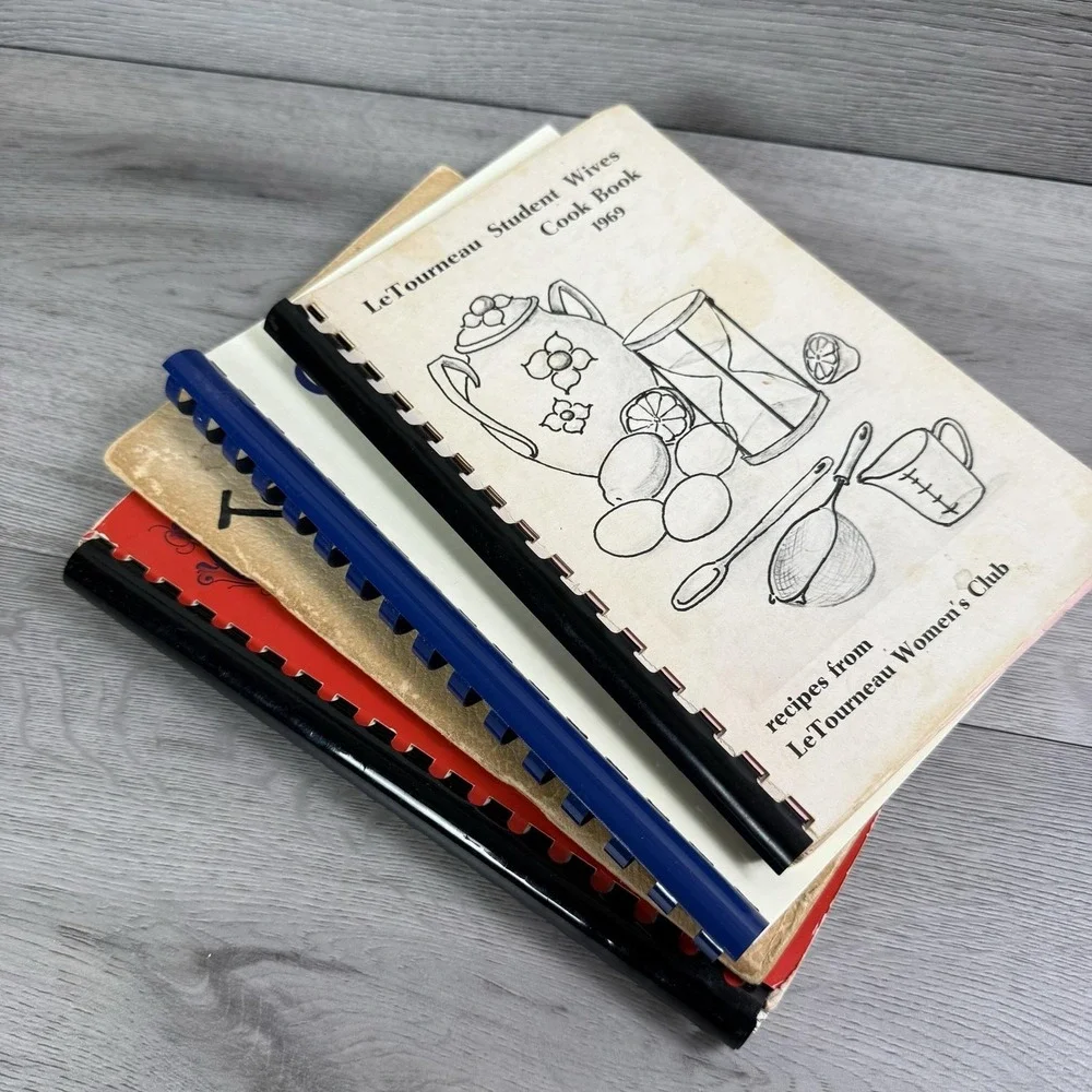 Vintage Spiral Cookbooks Lot 4 Country Cookin' Pioneer Top O' The Pot LeTourneau
